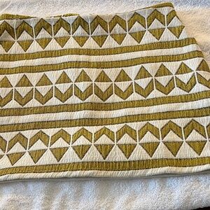 Zara Geometric Pattern Mini Skirt - Gold and Cream